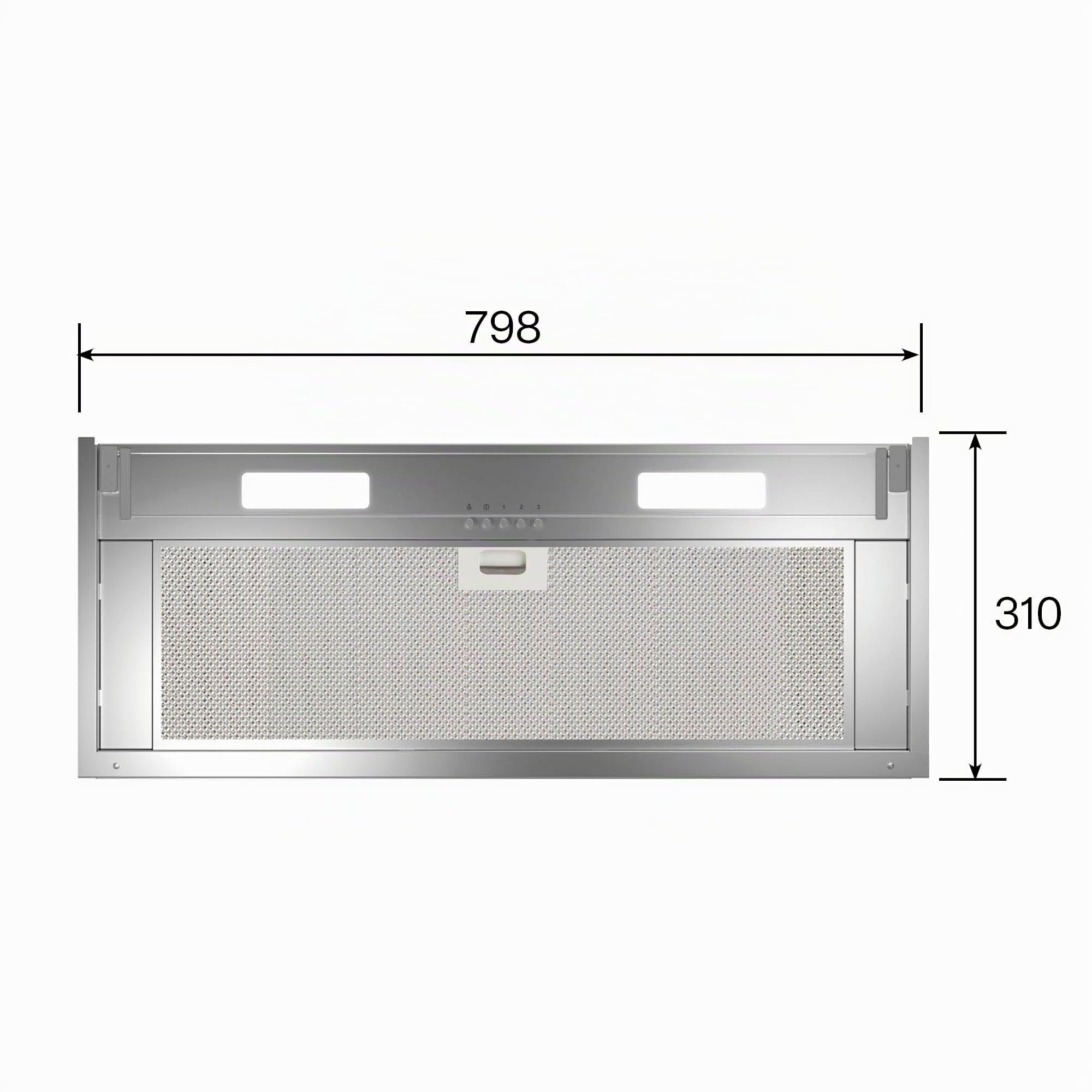 Cata Campana Extractora Armonia 80 X Panel de Control Mecánico 3 Niveles de Extracción Sistema de Fácil Instalación Motor Extra Silencioso Potencia 276 W Ancho 72,1 cm Color Inox