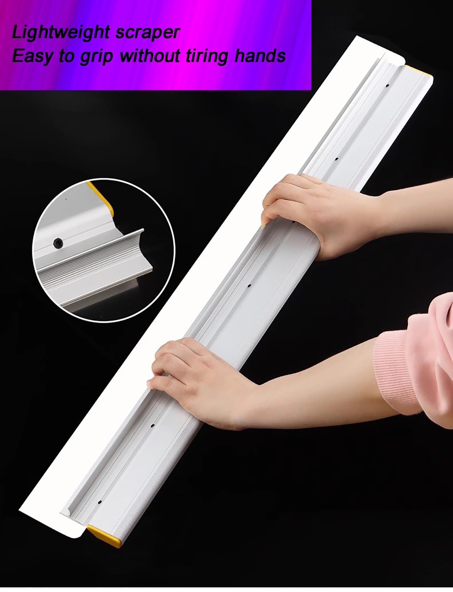 Herramienta de raspado de aleación de aluminio – Raspador de ángulo recto de 90° for nivelar mortero, masilla y yeso – Regla de nivelación de esquinas de pared(120x11.5cm/47.3x4.5")