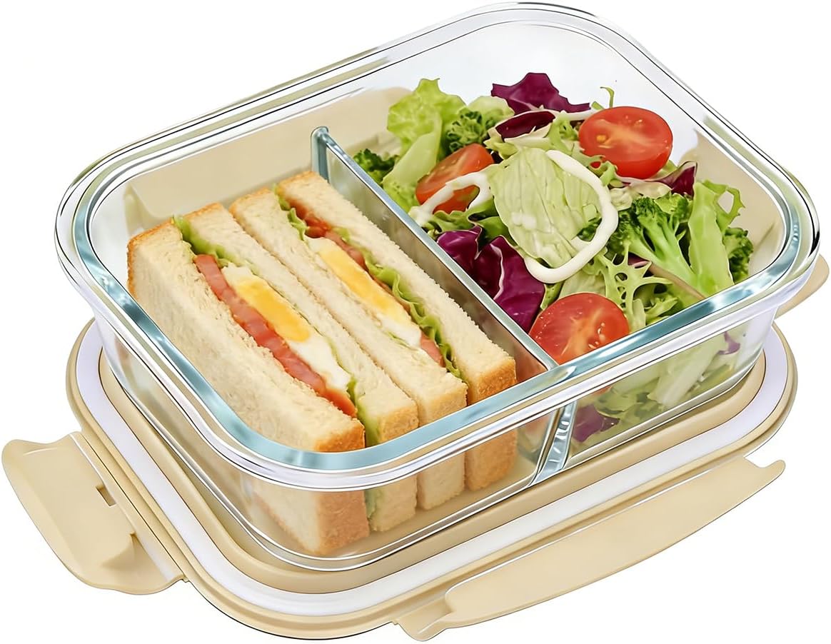 耐熱ガラス 弁当箱 650ml 2仕切り