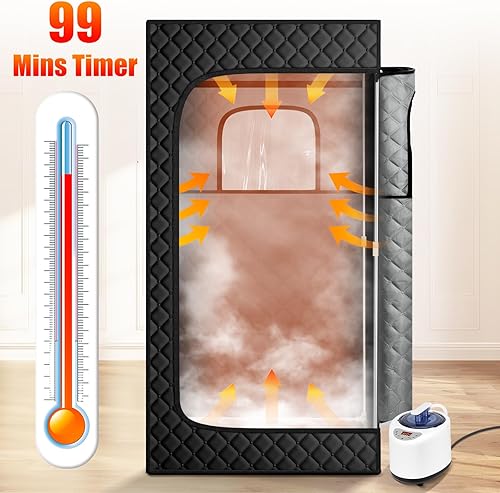 Miniatura 2 de Tienda portátil de sauna de vapor 31.5 * 31.5 * 70.9 in, negro