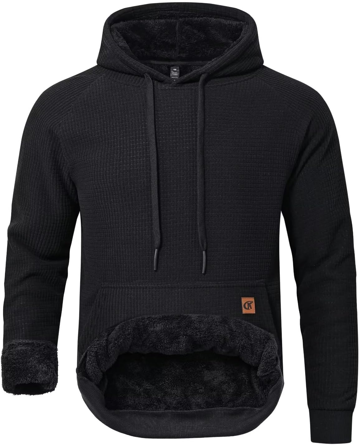 Yundobop Men's Heavy Pullover Hoodies Sherpa Fleece Lined Thick Winter Warm Hooded Sweatshirt with Kangaroo Pocket