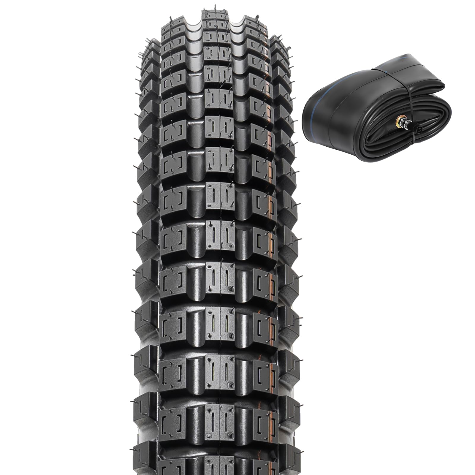 2.75-19 4PR TT 43P Dirt Bike Front/Rear Tire and Heavy Duty Inner Tube Compatible with 2.75-19 Off Road Pit Bike/Motorcycle Tires(P-2011)