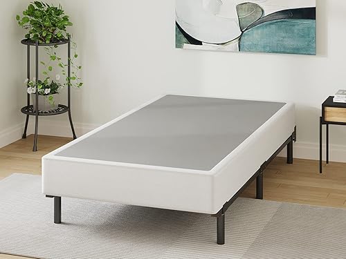 Miniatura 6 de Muelle de caja doble, resorte de metal de 9 pulgadas de tamaño individual, somier resistente individual con cubierta de tela, fácil montaje,