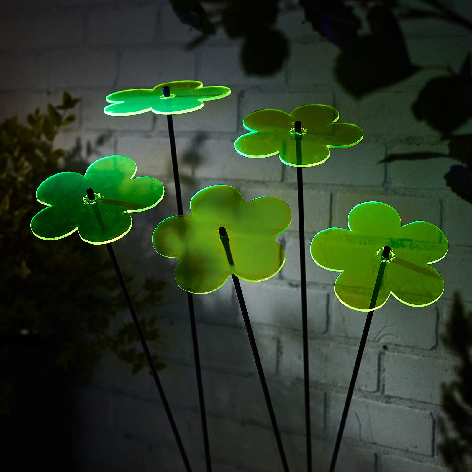 SunCatcher Garden Decor Vibrant Blossom Set of 5 Large Glowing Garden Stakes 75cm - Image 3