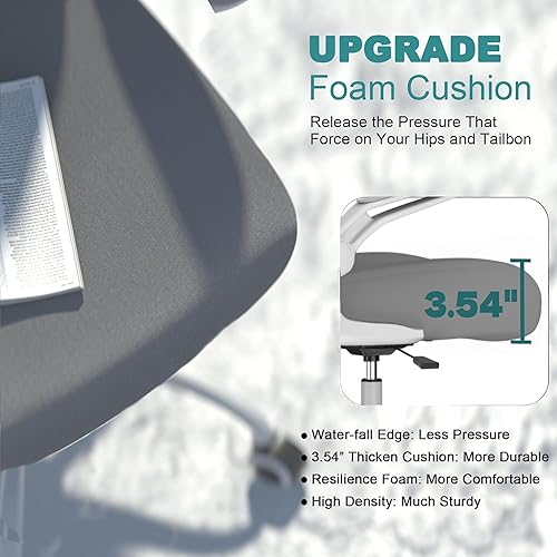 Miniatura 4 de Mimoglad Silla de oficina, silla de escritorio ergonómica de respaldo alto con soporte lumbar ajustable y reposacabezas, silla giratoria