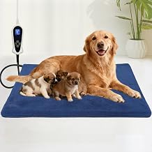 Bestio Puppy&Cat Heating Pad, 22 x 18 in Heated Pet Bed, Waterproof - Blue