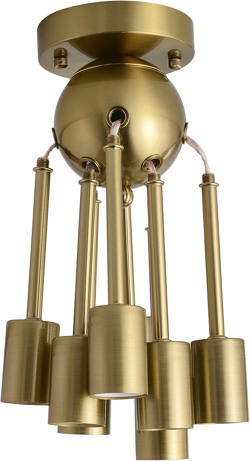 Flаѕh Dеаlѕ - 50% оƒƒ Vintage Metal Sputnik Chandeliers, Mid Century Modern Light Semi Flush Mount Ceiling Light Fixtures for Dining Room Kitchen Living Room Foyer and Hallway Black+Gold (Gold-A)
