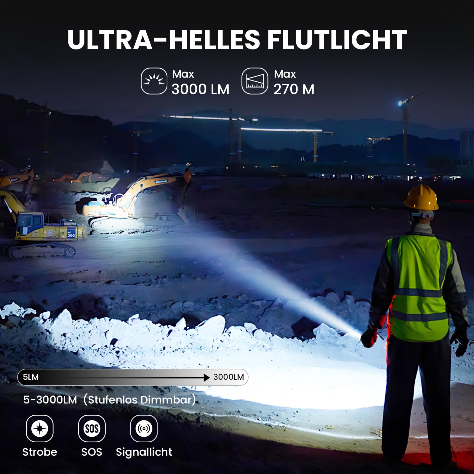 Sofirn ST2 EDC 3000LM LED Taschenlampe, 3-in-1 Weißlicht + 660nm Rotlicht + 365nm UV Schwarzlicht, Wiederaufladbar USB-C, Magnetisch mit Clip, IPX6 für Arbeit, Werkstatt, Outdoor
