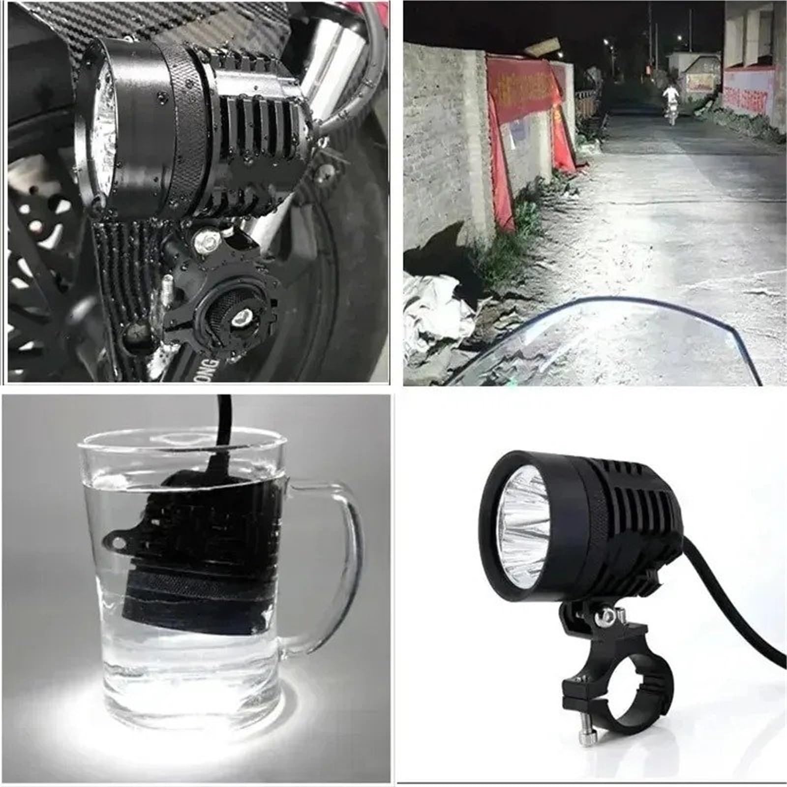 Moto Fari Stradali Spot Light Beam Per 2 Pezzi Faro Universale LED Moto 8000LM Faretto Impermeabile Flash Fendinebbia Lampadina Super Luminosa 12V