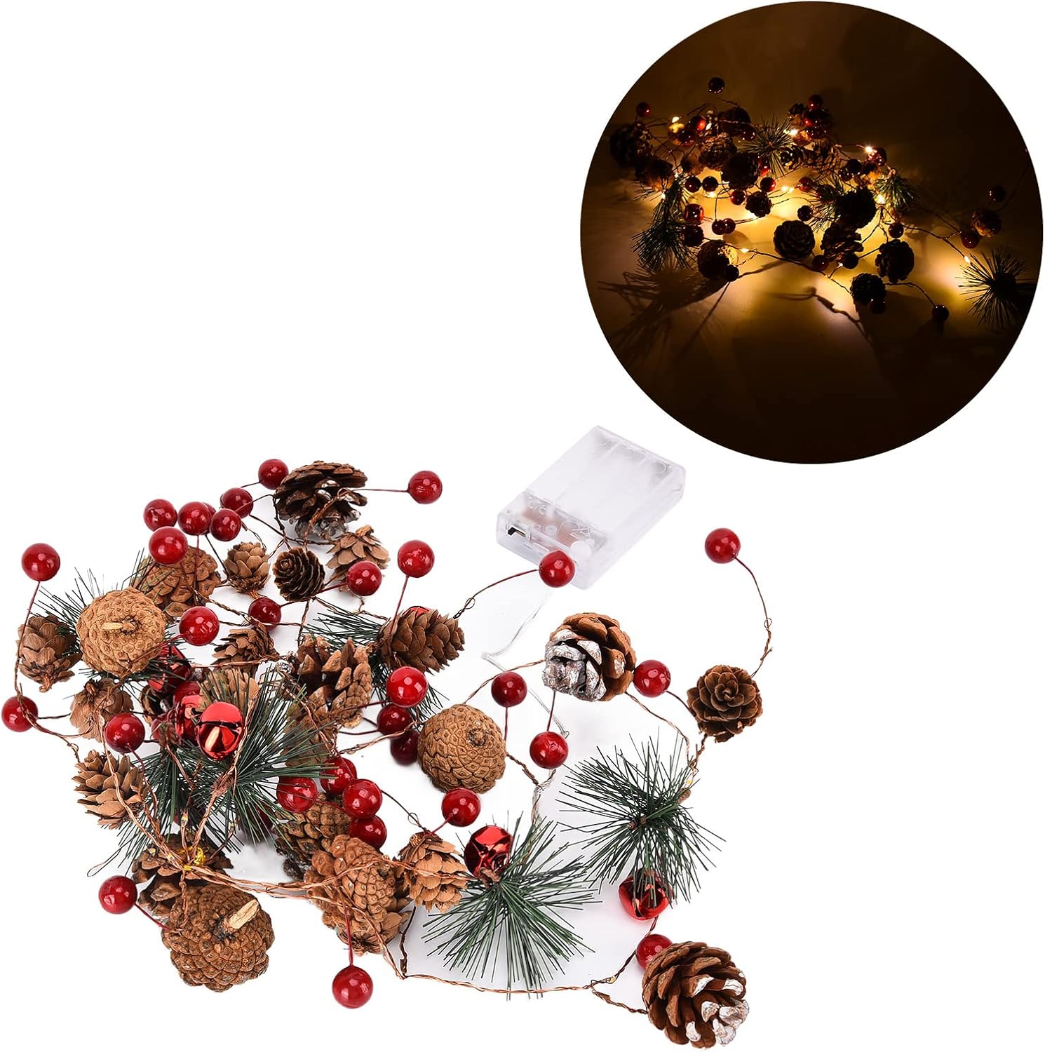Qukaim 2m/6.5ft Length Christmas String Lights LED Strip