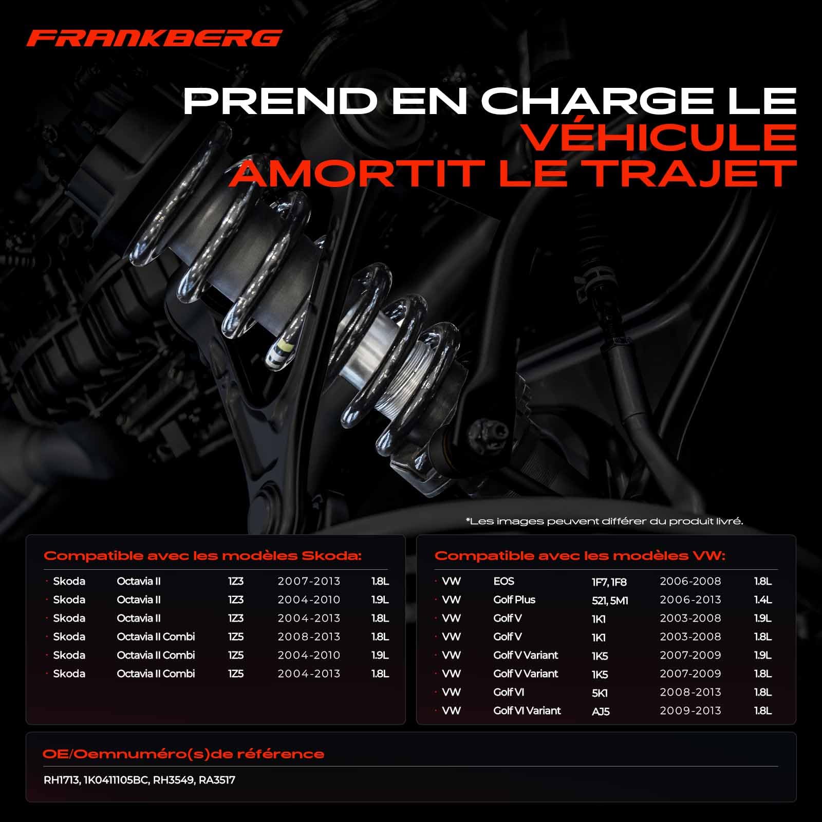 Frankberg 2 ressorts de suspension pour essieu avant 1K0411105BC