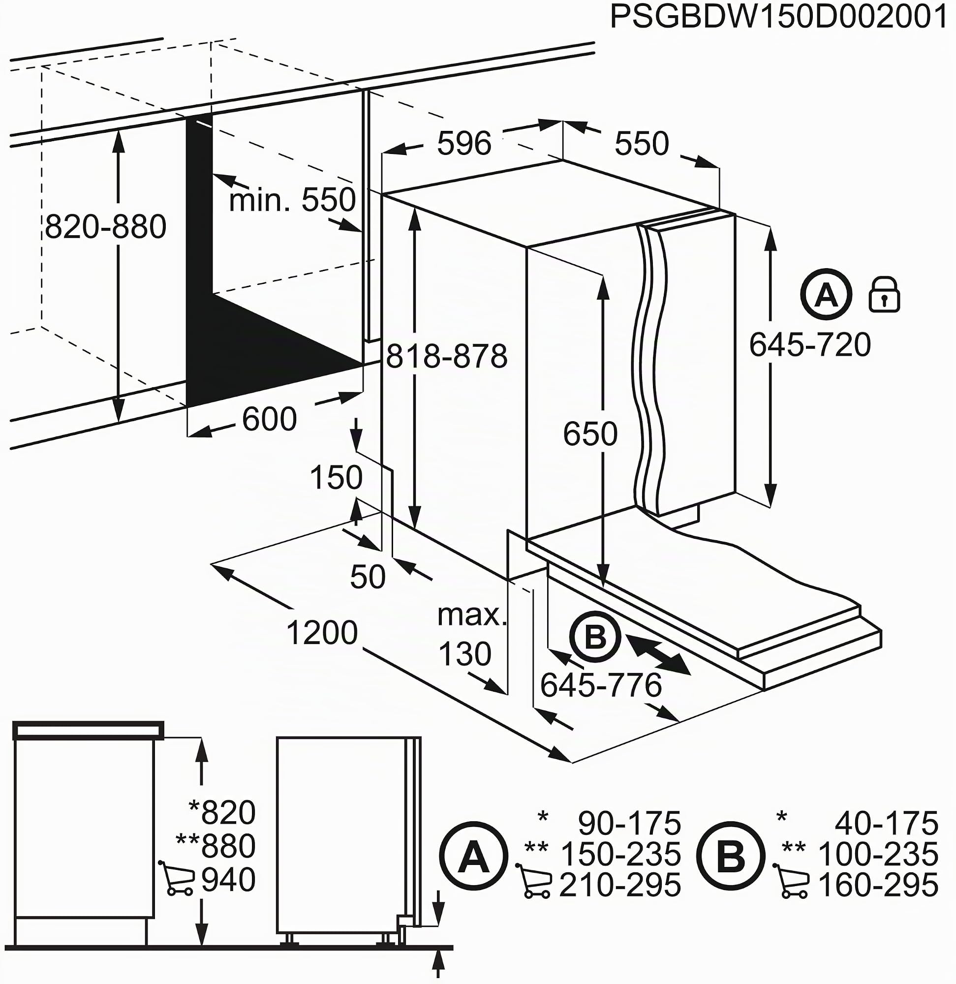 AEG FSB53907Z Lavastoviglie Integrata Totale Proclean, 60 cm, Nera