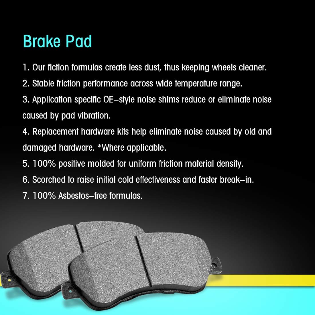 Front and Rear Brake Rotor Semi-Met Pad Drum Shoe 6PCS Compatible With 86-87 Suzuki Samurai