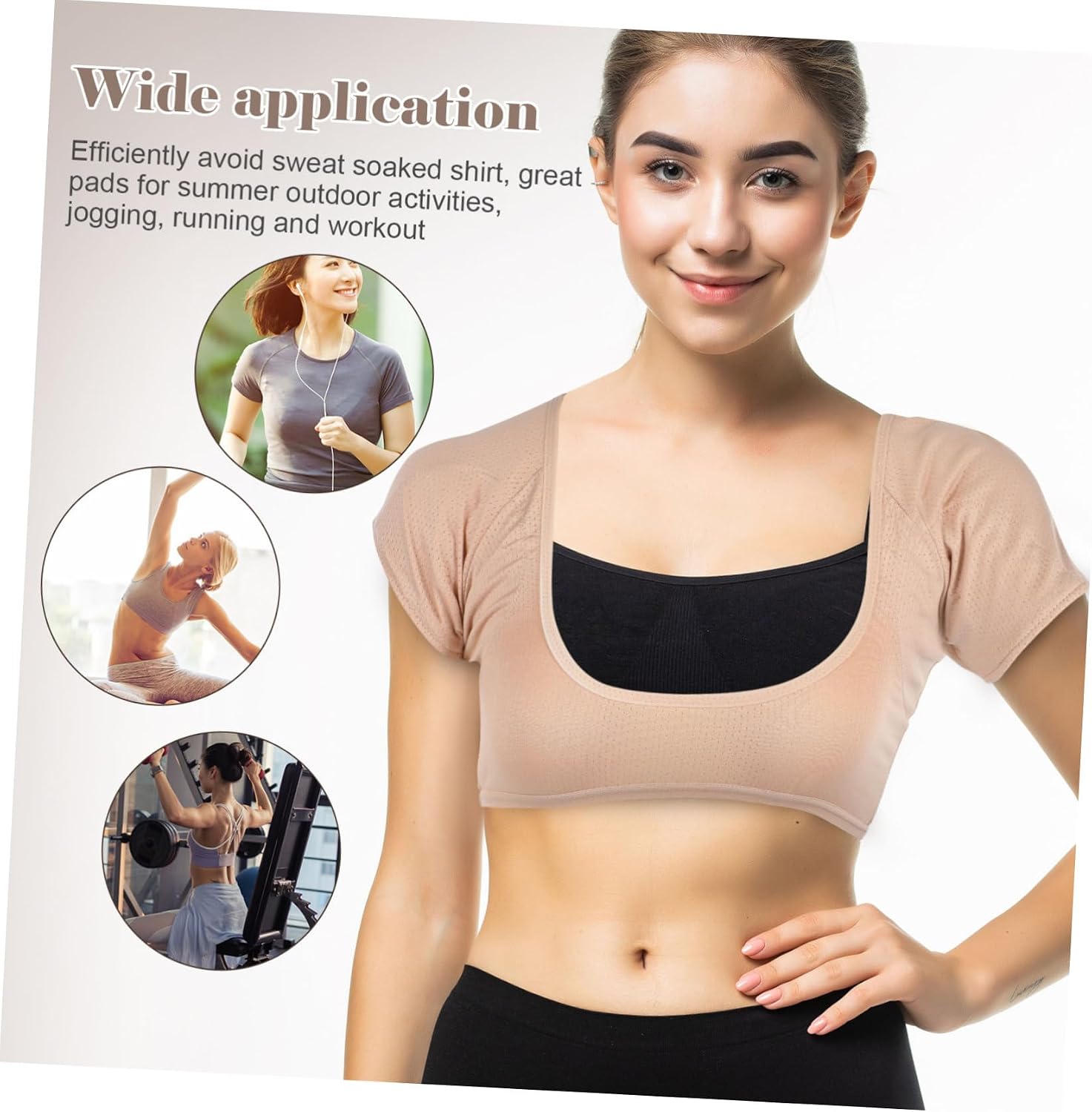 BESTYASH Vest Underarm Pads Breathable Sweat Vest for Summer Workout Running (black)