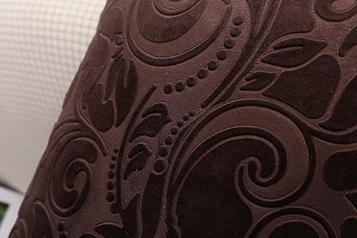 Miniatura 4 de TangDepot Funda de almohada en relieve de terciopelo pesado, tela de terciopelo anaglifo floral clásico, funda de almohada decorativa, funda de