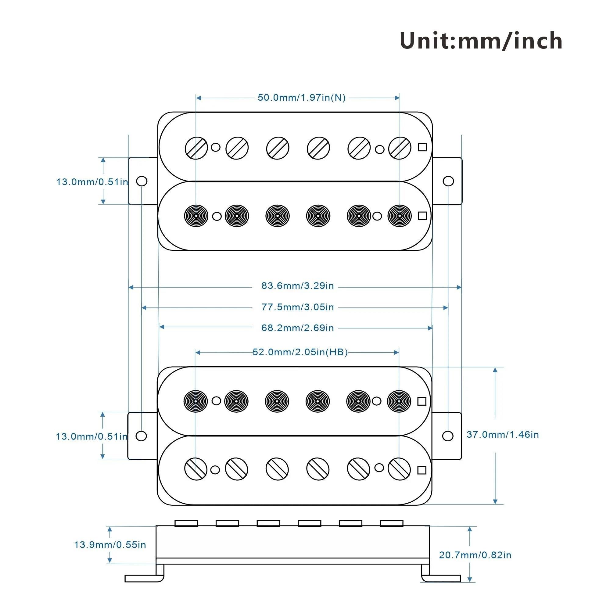 Repuestos Para Pastillas De Guitarra Juego De Pastillas De Guitarra De Doble Bobina | Juego de pastillas Humbucker Alnico 5, color negro, puente de cuello, pastillas de guitarra de doble bobina