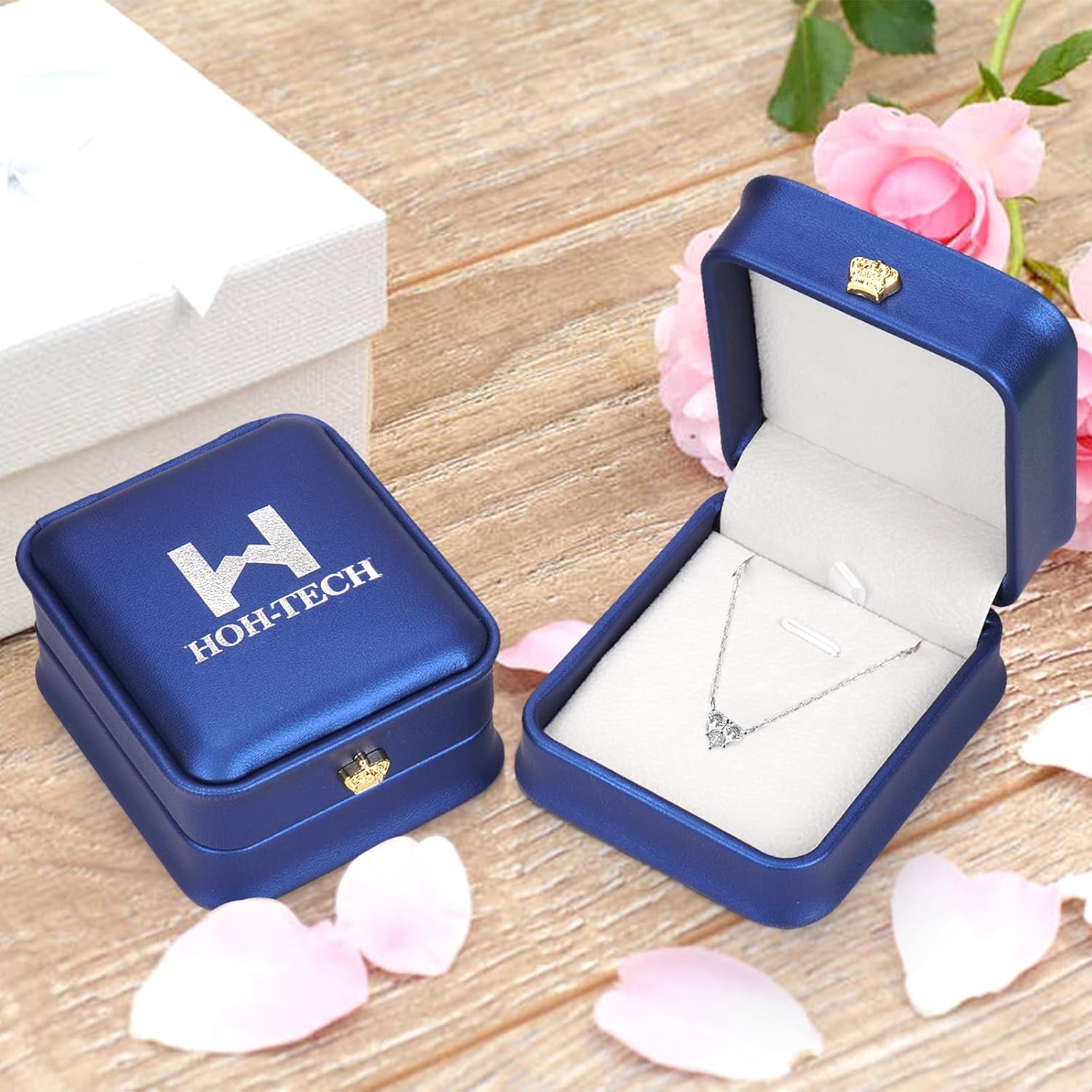 HOH-Tech Heart Necklaces for Women 925 Sterling Silver Heart Pendant Zircon Necklace Heart Jewelry Chrismas Valentine's Wedding Birthday Anniversary Mothers Wife Daughter Gifts for Her - Image 4