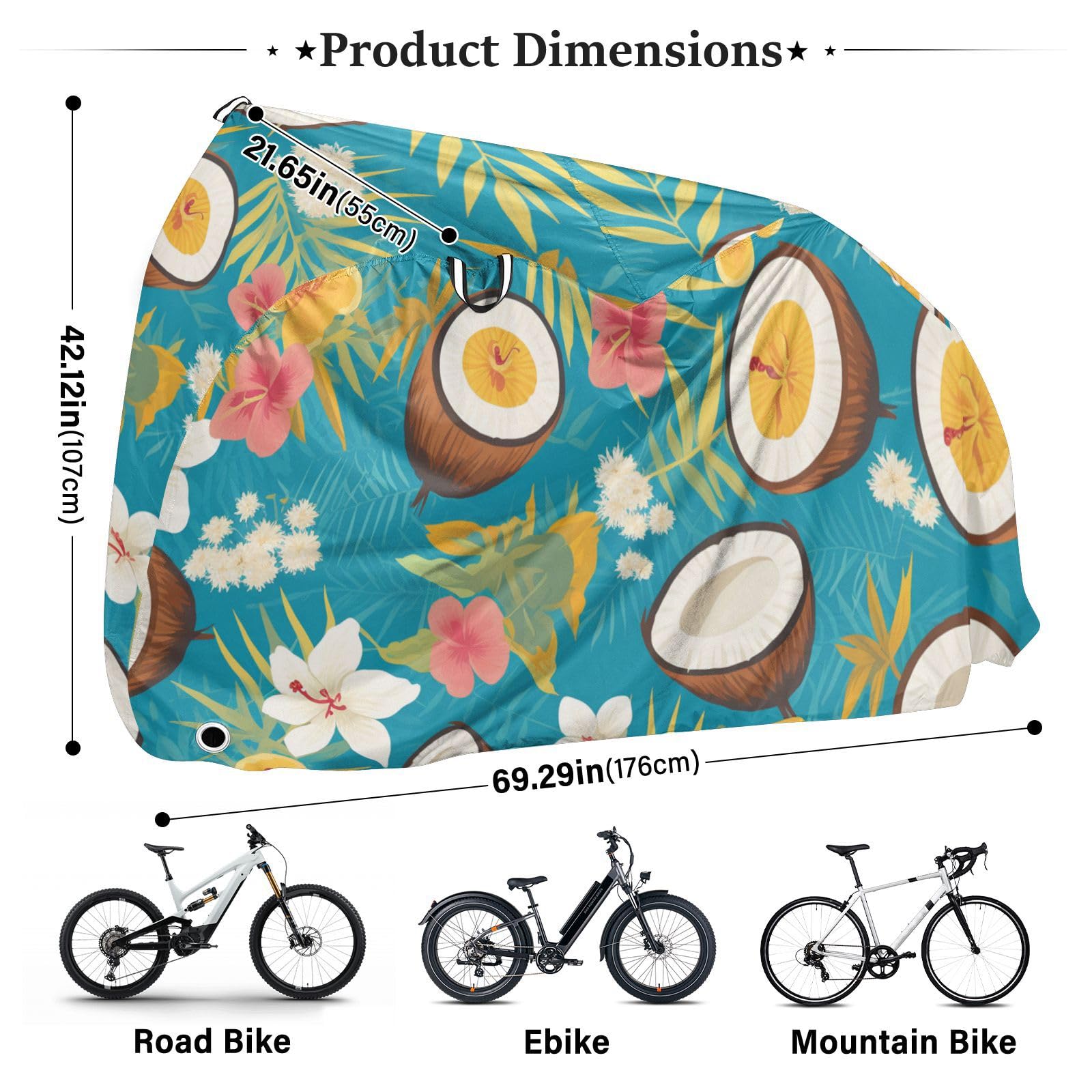 Housse de vélo d'extérieur imperméable avec trous de verrouillage pour intérieur et extérieur, convient à la plupart des protections pour vélo d'appartement
