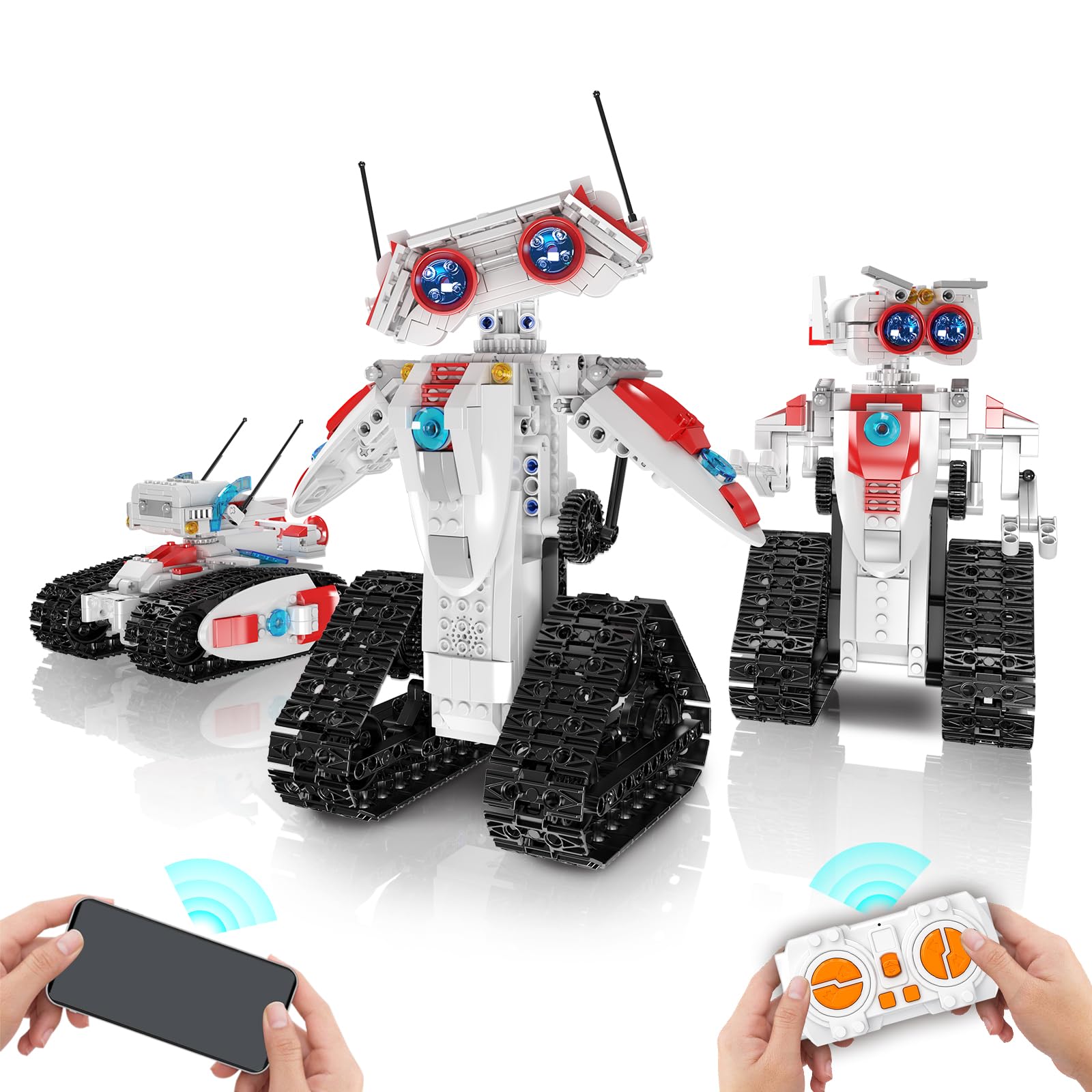 536PCS Robot Building Blocks Kit - 3 Forms Rechargeable Robot Building Toys - STEM Learning System Engineering Model Kit - Remote Control/Bluetooth App Control - Ideal Gift Toys for Ages 8-12