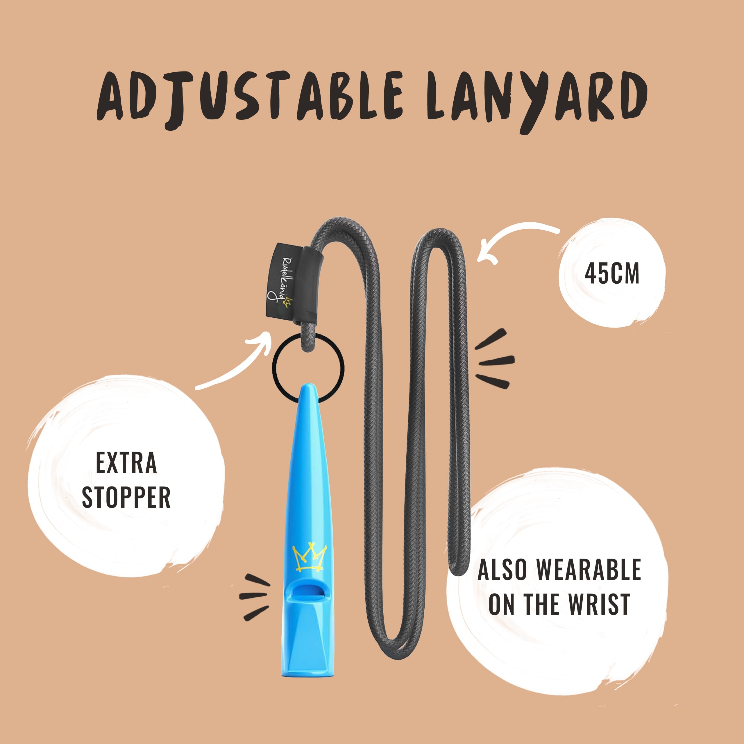 Rudelkönig Dog whistle with whistle strap - Professional training whistle with standardized frequency - Ideal for dog training - Image 3