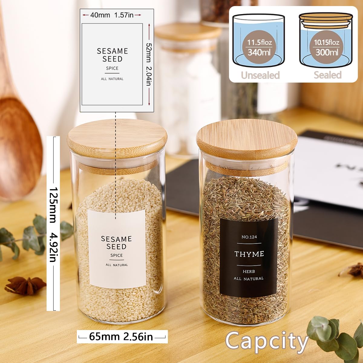 専用【新品】spicygem studs cylinder Lサイズ POT Amazon.com: CZZGSM 12 Pcs Glass Spice Jars With 296 Spice Labels