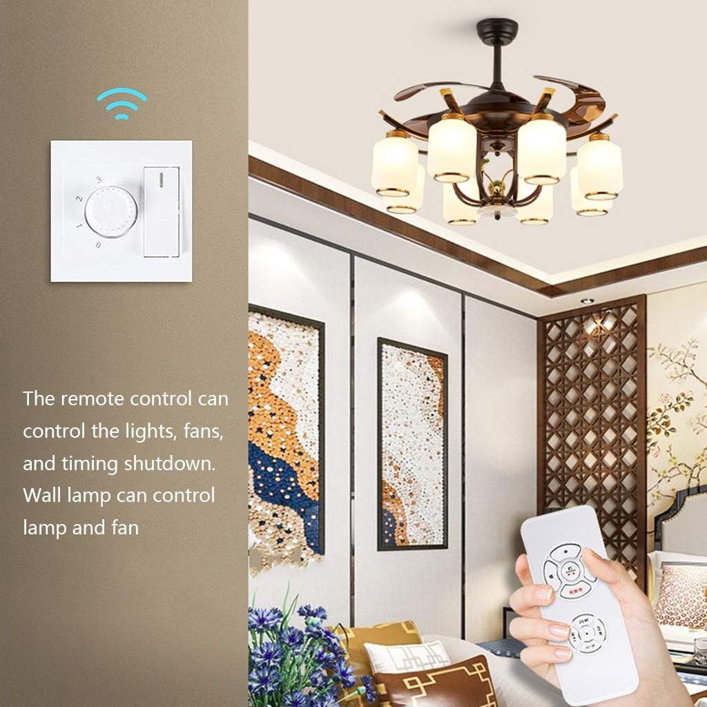 Ceiling Fans 42-inch LED Light Retro Light 5 Lighting Kits and 8 Lighting Kits Wall Control/Remote Control (8 Wall Control/Remote Control)