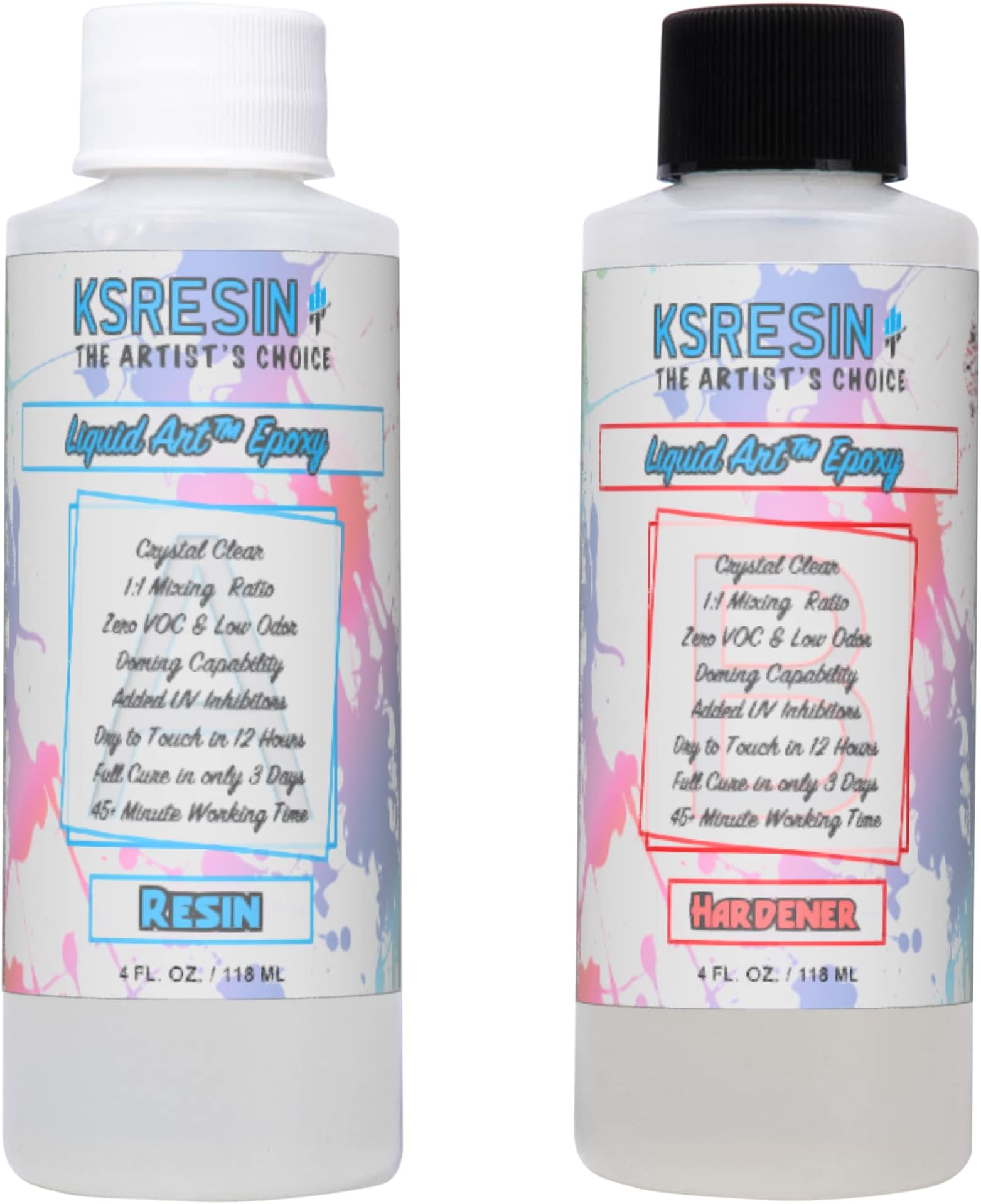 Liquid Art Clear Epoxy Resin Coating for Canvas & Wood Art - 8oz Kit