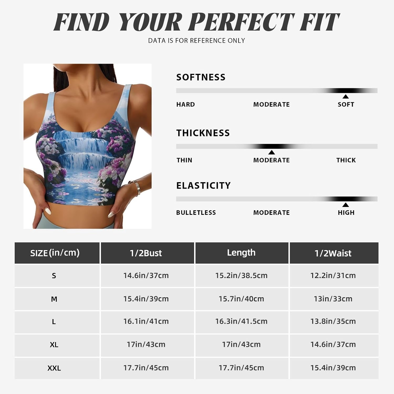 Flowers and Waterfalls Women's Sports Bras - High Support Workout Tops for Women