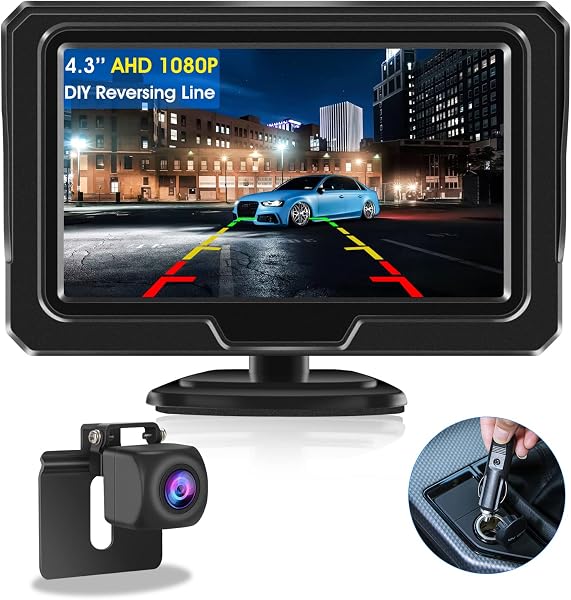 【2026 Upgrade】Reversing Camera Kit AHD 1080P Reverse Camera Kit Rear View Camera with 4.3'' LCD Monitor Reverse Camera for Van,Car,Truck,Pickup,SUV Waterproof Night Vision DIY Parking Guide Lines - 1