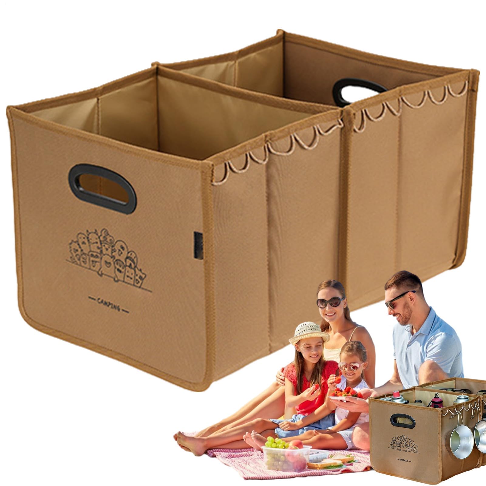 Boîtes de rangement pour le camping, grandes capacités de rangement portables pour l'alpinisme | Boîte de cuisine, pour le linge, les vêtements, les jouets, les friandises, les serviettes de plage, l