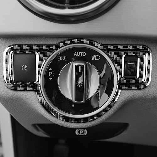 Miniatura 4 de Fibra de carbono, para accesorios Mercedes Benz, adhesivo para botón del interruptor de los faros para Mercedes Benz A, B, C, E, G, Clase CLA, GLA,