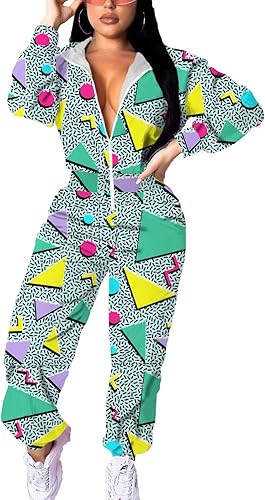 EOSIEDUR - Conjunto deportivo de una pieza con capucha para mujer, diseño con cierre, cintura elástica y pantalones, tipo cortavientos