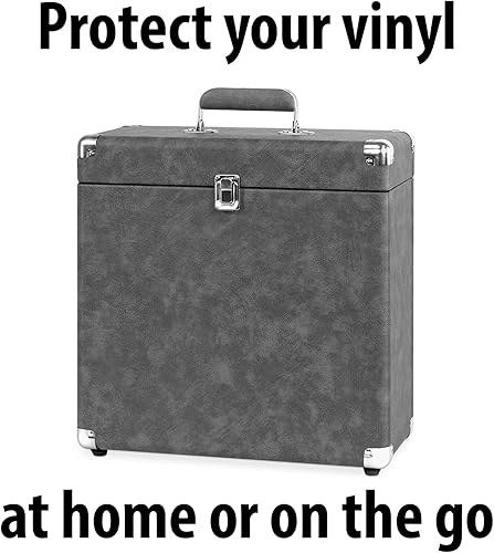 Vista 18 de Victrola Coleccionista - Estuche de almacenamiento de discos - Capacidad para más de 30 discos de vinilo giratorios, accesorios de alta resistencia