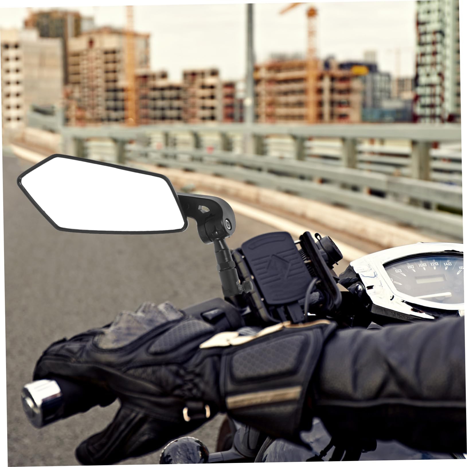INOOMP Specchietto Retrovisore per Bicicletta Elettrica, 2 Pezzi, Nero, Plastica, Altezza Regolabile, Visione Ampia, Facile Montaggio