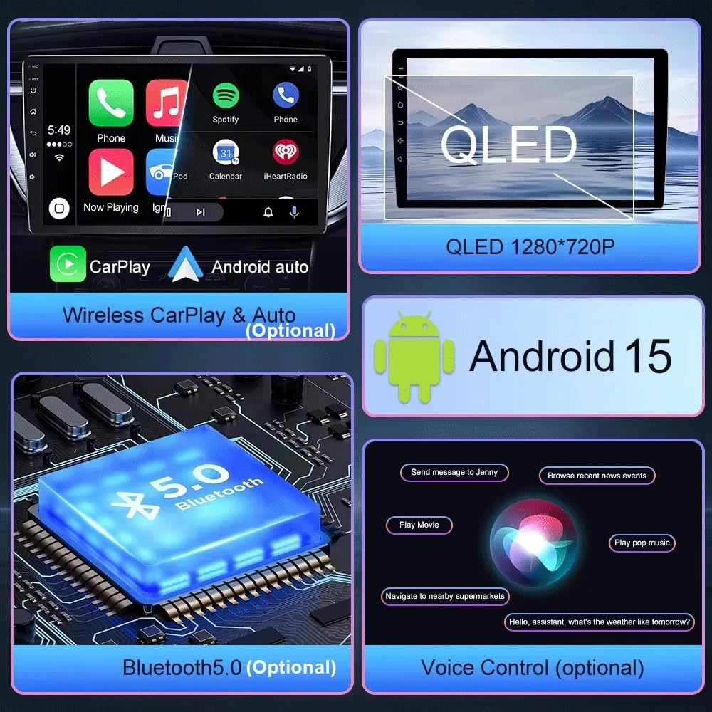 Android 14Car Radio per Toyota Allion Premio T240 2001-2007 5G Ricevitore multimediale Digitale da 9 Pollici, Doppia Radio DIN con Schermo, Bluetooth(4Core 8227 2GB+32GB)