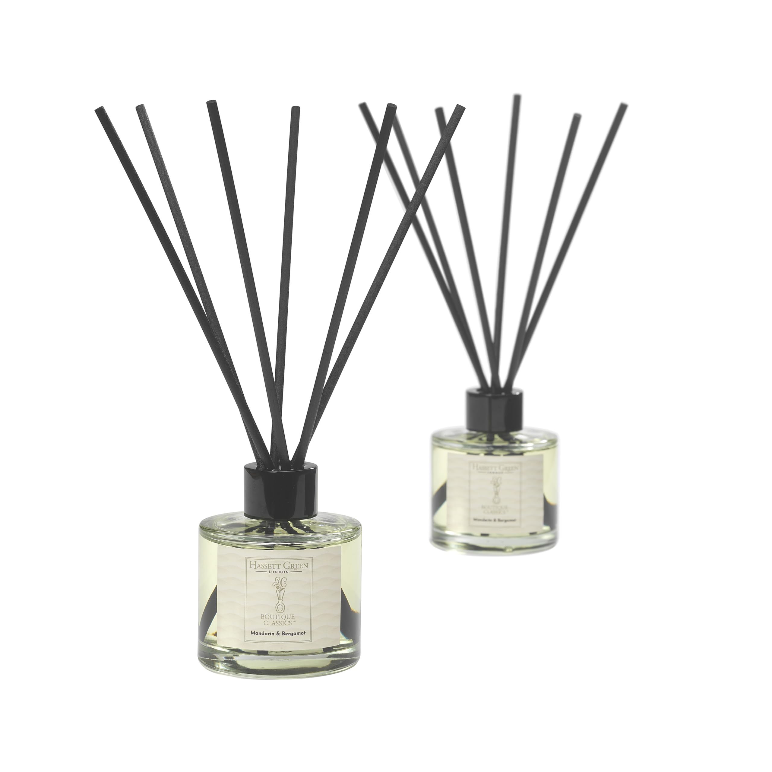 Hassett Green London Boutique Classics Mandarin & Bergamot - Reed Diffuser Duo Set - 2 x 125ml - Reduced Packaging