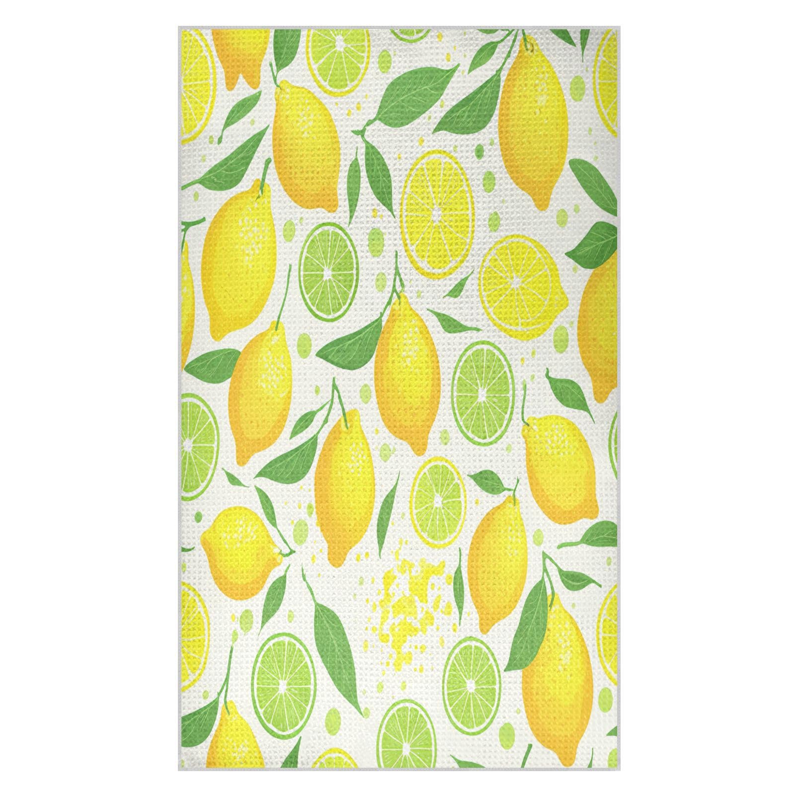 BURSTDDY Lemons Kitchen Towels,Absorbent Dish Towels 2 Pack