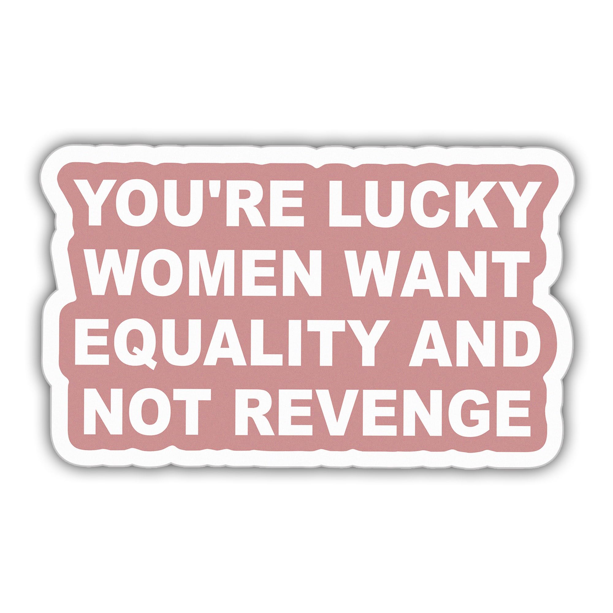 Feminism Sticker Feminist Women's Right Decal You're Lucky Women Want Equality and Not Revenge Funny Vinyl Stickers Weather-Resistant Stickers for