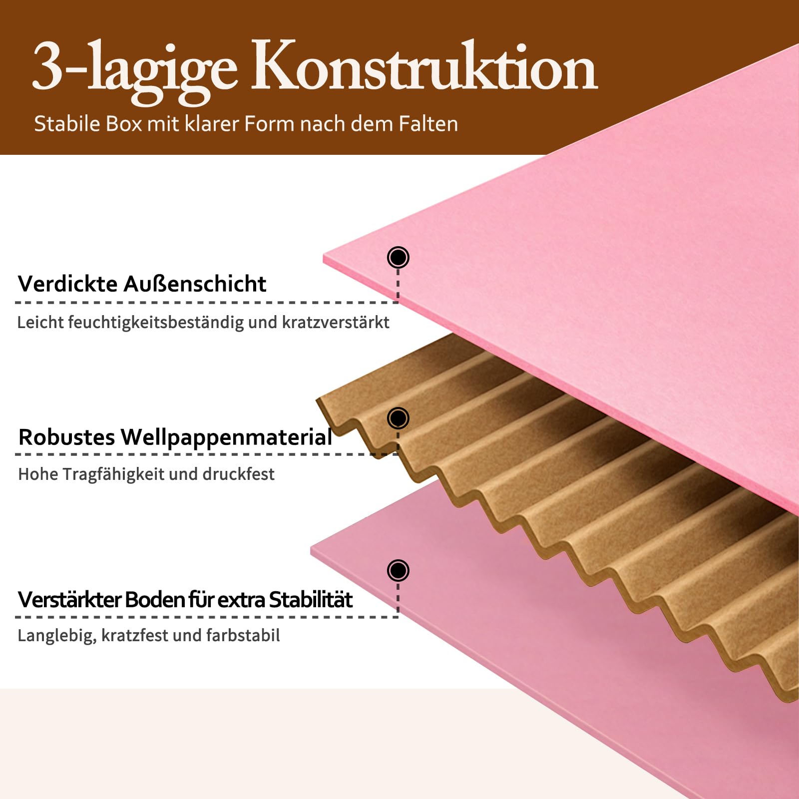 25 x 20 x 7 cm Rosa Klappdeckel-Versandbox – Recyclingkarton – innen & außen rosa – für Geschenke, Sets & Basteln – 25er-Pack