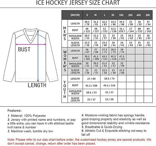 Miniatura 3 de Camiseta personalizada de hockey sobre hielo para hombres, mujeres y jóvenes, número de nombre personalizado, camisas de hockey, uniforme deportivo