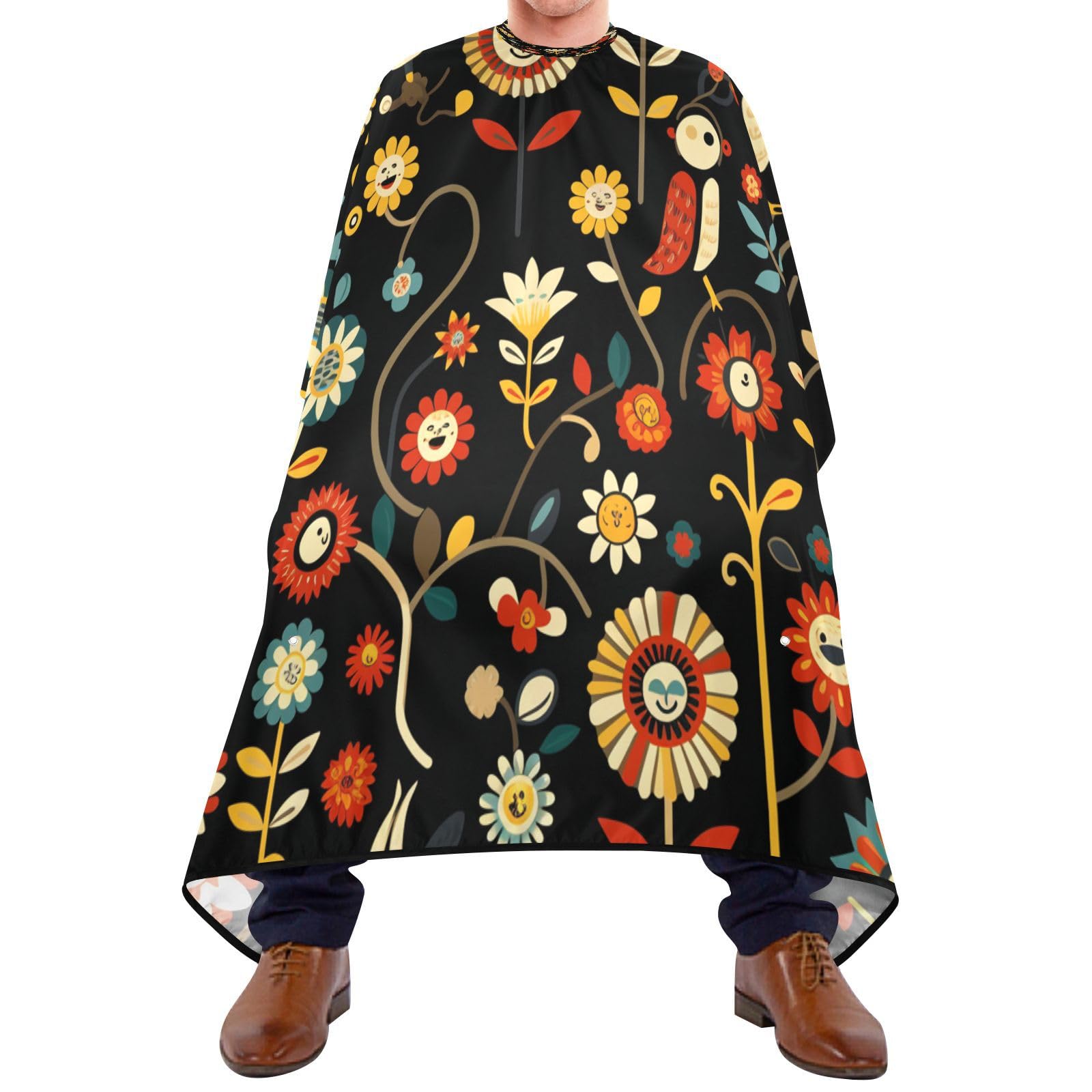 Kigai Bird Flowers Hair Cutting Cape for Men & Women Waterproof Barber Cape Professional Hairdressing Salon Styling Apron with Adjustable Closure Snap