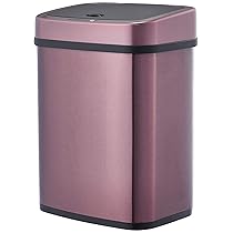 Amazon Basics Pattumiera in acciaio inox, automatica, rettangolare, da 12 litri, Burgundy
