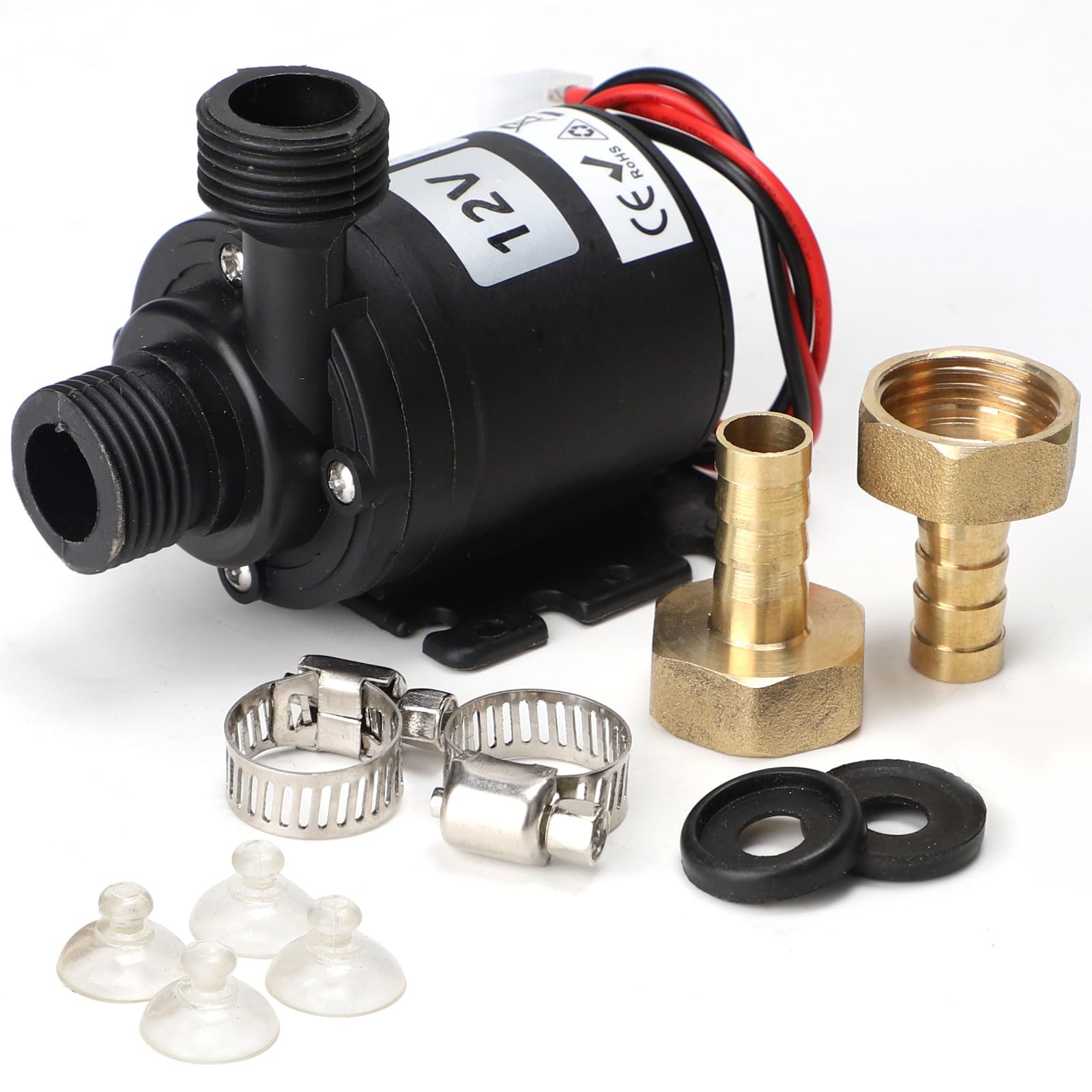 SWAWIS Bomba Sumergible para Pozo DC 12V 19W 800L/H Bomba de Cerámica Núcleo para Fuente y Piscina