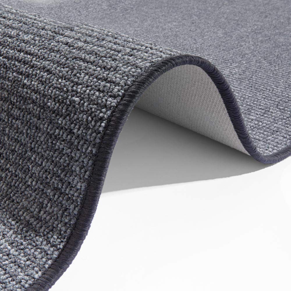 BT Carpet Bouclé Läufer – Küchenläufer rutschfest Teppichläufer Flachgewebe Kurzflor Teppich Küchenteppich für Flur, Küche, Wohnzimmer, Badezimmer, Bad – Grau, 80x400cm