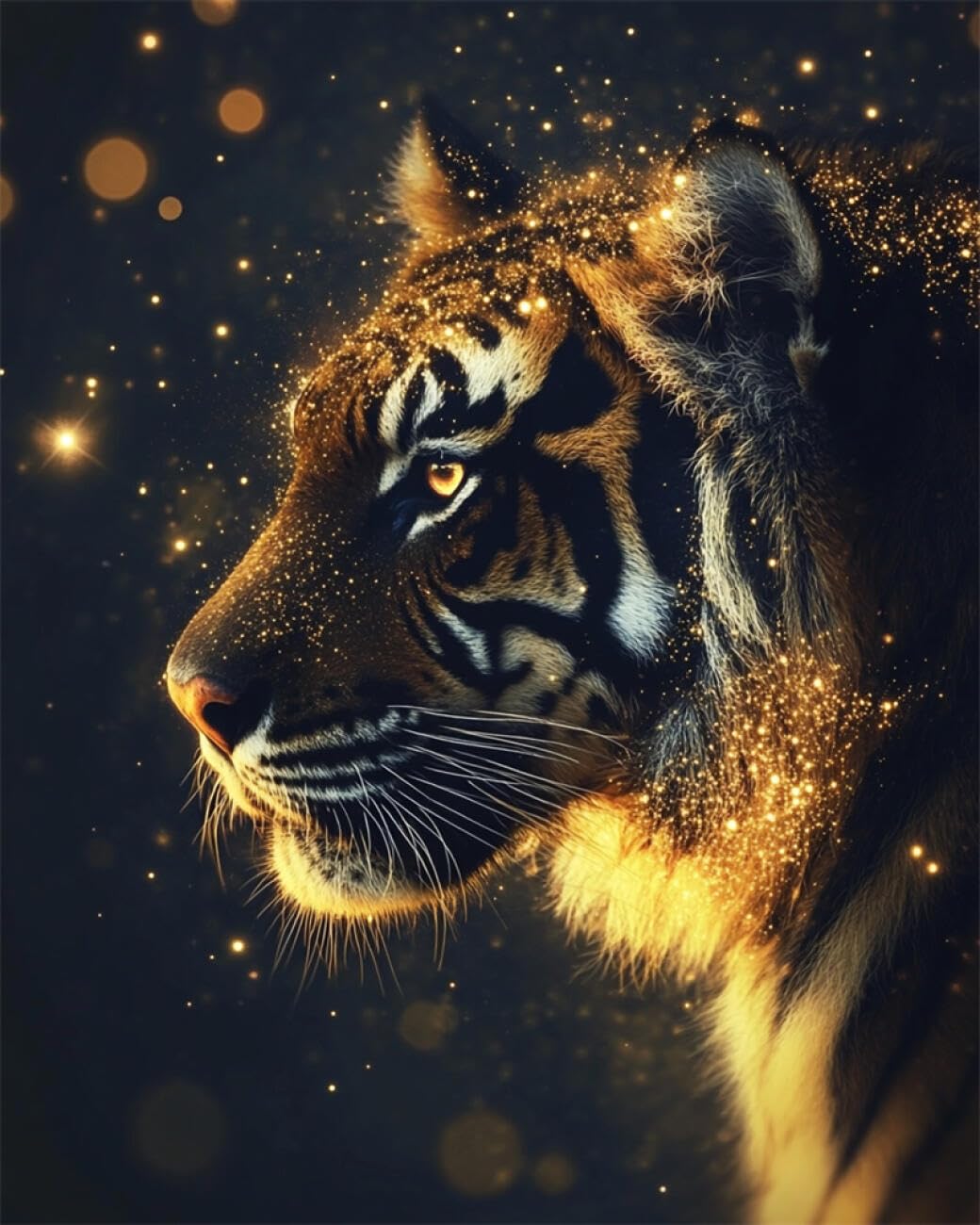 RKFLGEW DIY Embroidery Set Tiger Portrait 30x40cm