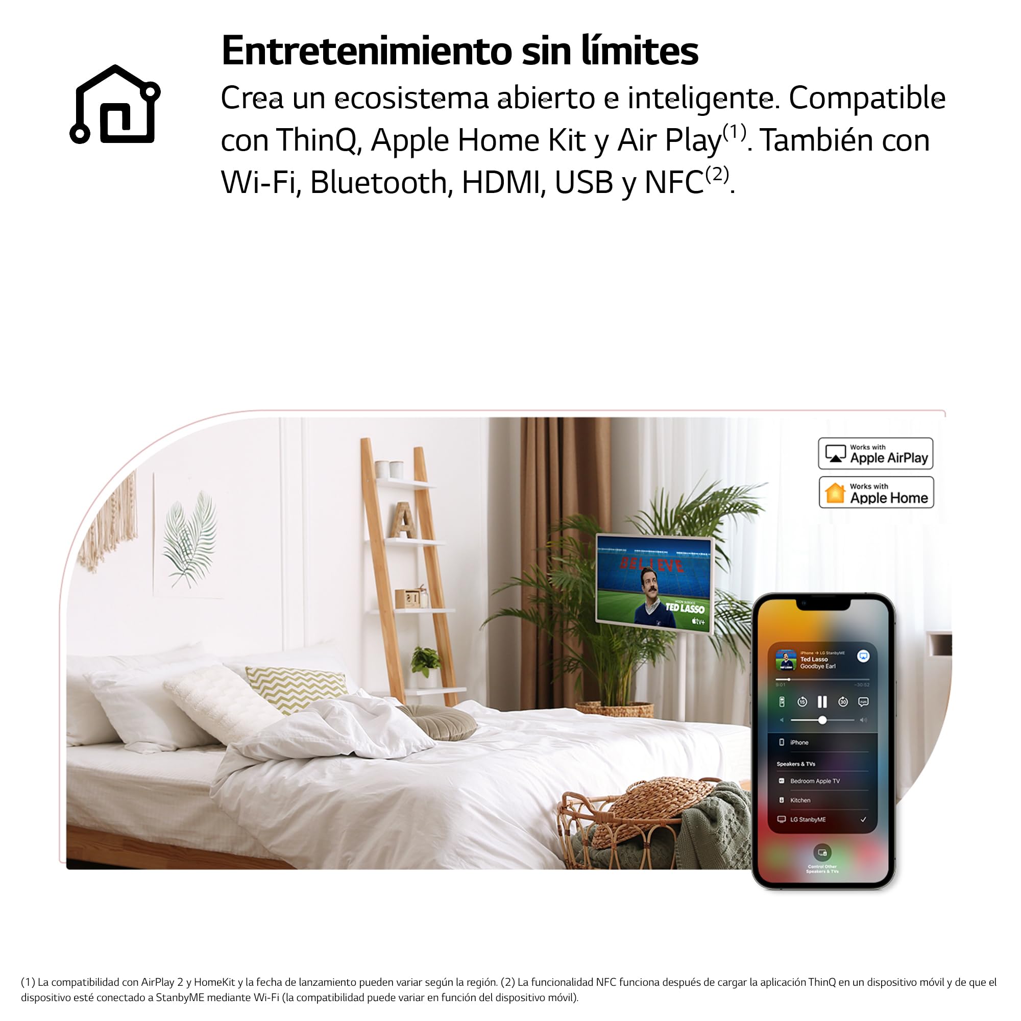 LG 27ART10AKPL - Smart Monitor, StanbyMe, Portátil (Monitor/Smart TV), 27″, 1920×1080, FHD, LED (16:9), webOS6.0, Brillo Ajustable, Mando Incluido, Beige