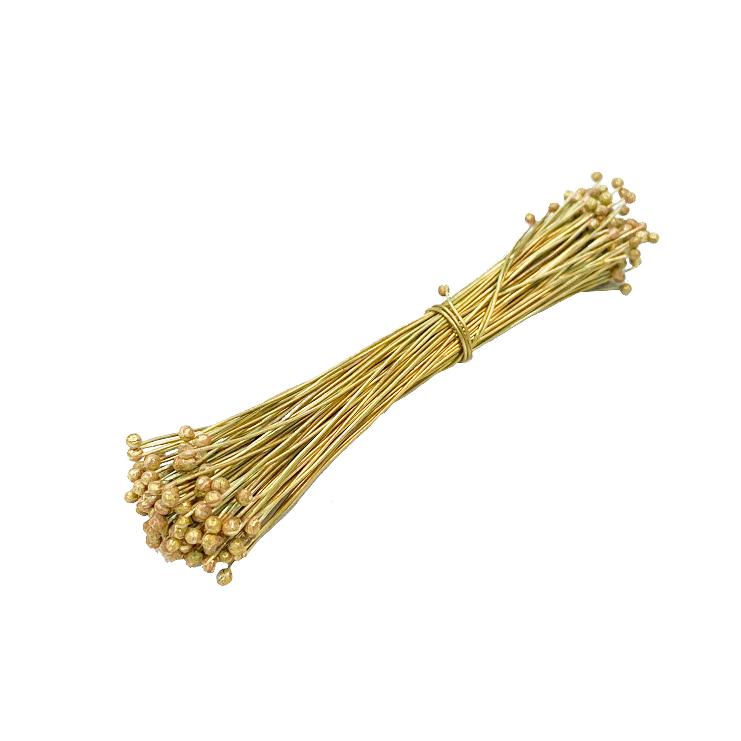 Johnson Tools Round Headed Ball Pins (Brass) for Jewellery Making and Beading (100)