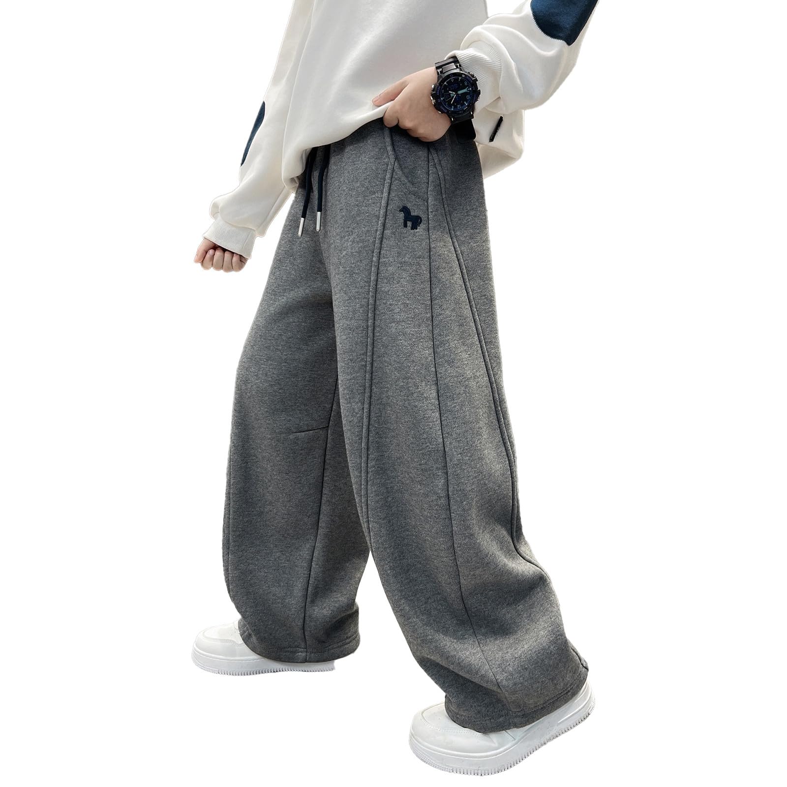 Jogginghose für Kinder, Mädchen, weites Bein, weite Beine, weite Beine, gerades Bein, hohe Taille, lockere Passform, Yogahose, leger, leger, für Mädchen und Kinder