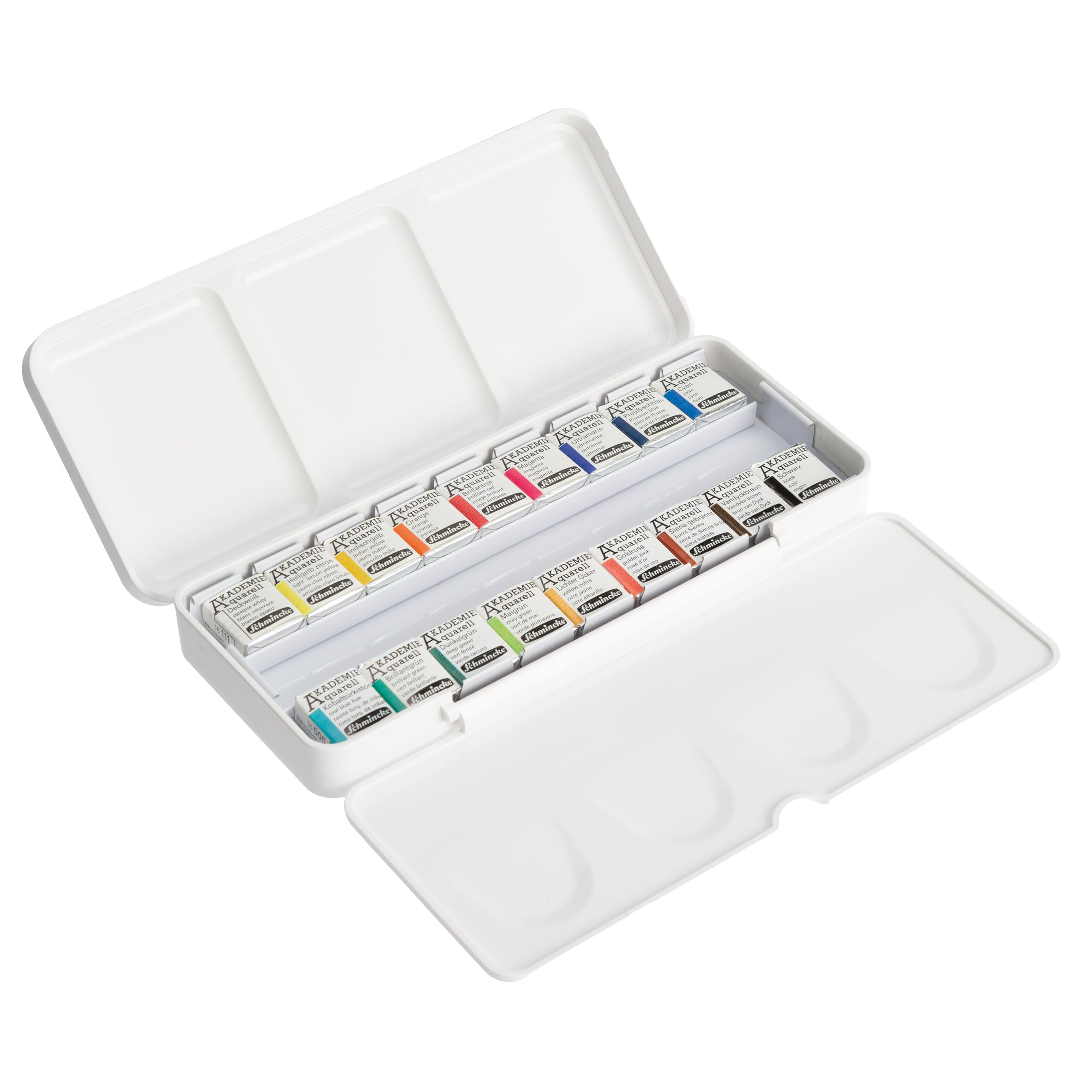 Schmincke AKADEMIE Aquarell Farbkasten 18 x 1/2 Näpfchen, 75 791 097