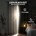 Rideaux occultants YoungsTex pour chambre - Rideaux occultants de 84 po de long, draps de fenêtre en lin texturé isolants thermiques grommet pour salon, 2 panneaux, 52x84 po